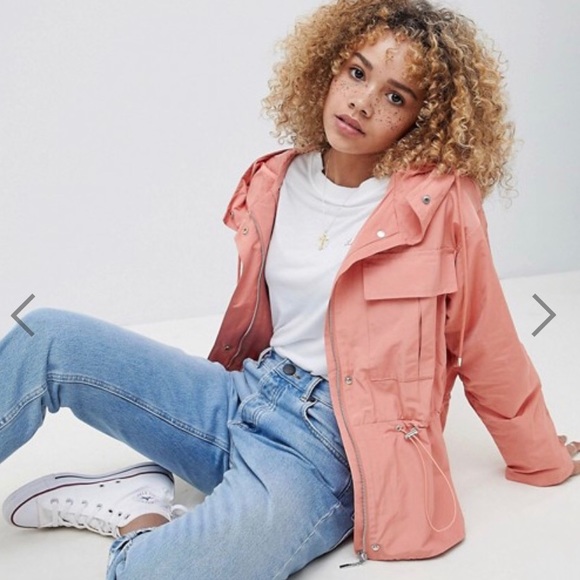 NWT ASOS DESIGN Tie Waist Rainwear Jacket - Picture 2 of 6